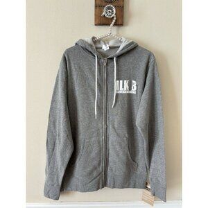 NWT I Love Kickboxing Womens Size M Full Zip Sweatshirt Jacket Gray Hooded